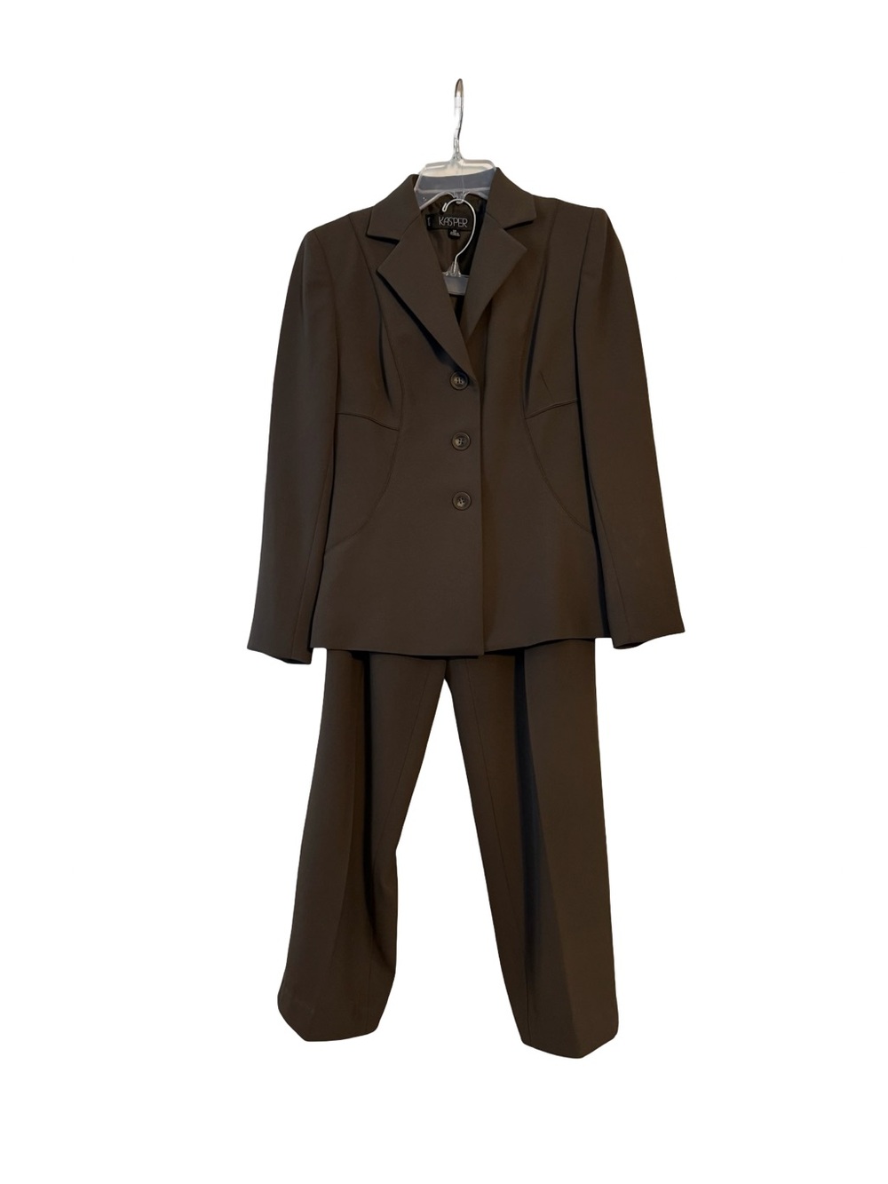 Kasper Women's Dark Brown Two-Piece Tailored Pantsuit